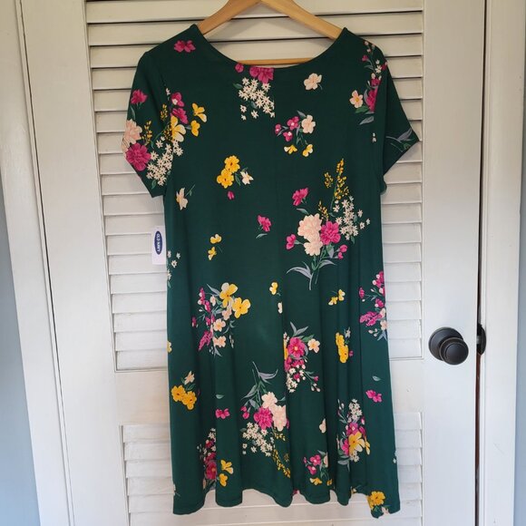 Old Navy Women's Dress Petite Large LP Green Flowy Floral NWT - Picture 2 of 5